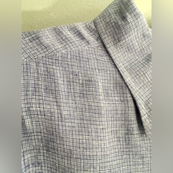 Brioni 3XL Blue Linen Button Down Shirt - Picture 9 of 12